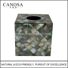 Bathroom Accessory Black Mother of Pearl Tissue Box